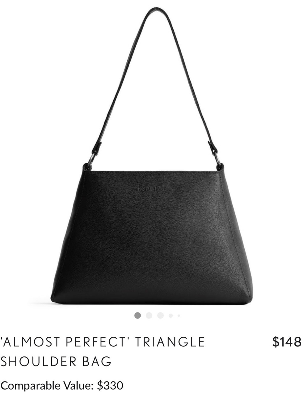 Portland Leather Black Triangle Shoulder Bag